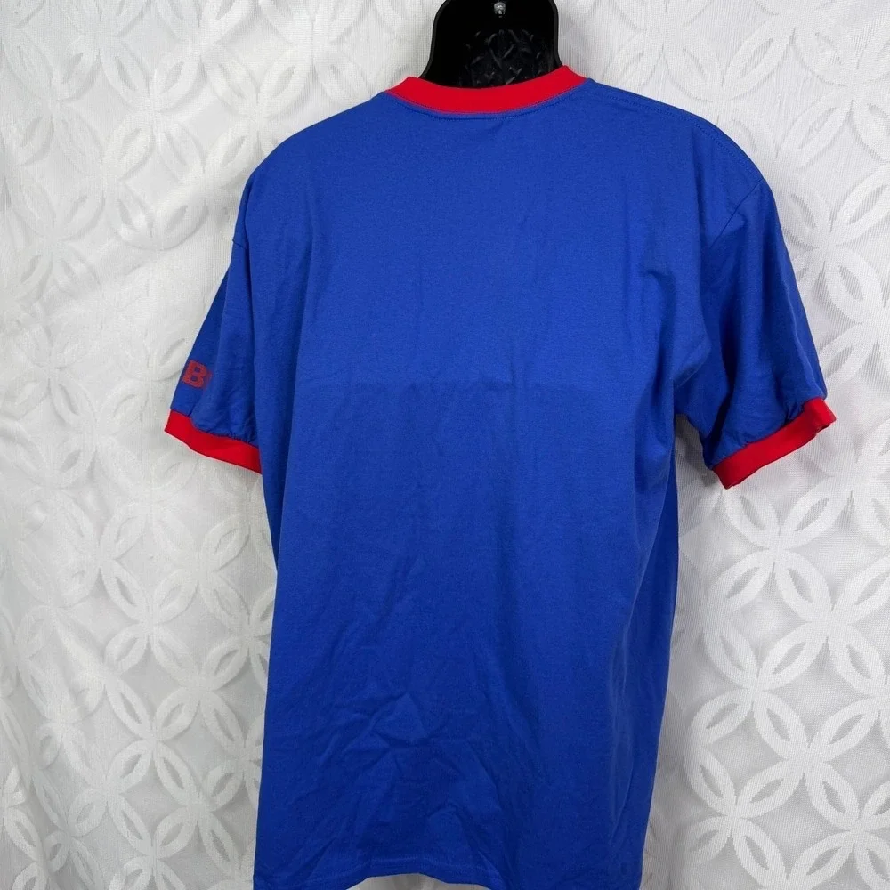 Nike Chicago Cubs MLB Ringer T-Shirt‎ Mens Large Blue Red Logo Tee